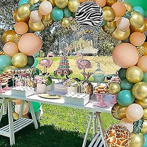 Jungle Safari Tropical Wild One 1. First Theme Bursdag Baby Shower Party Decorations For Boy, Balloon Arch Jungle Theme Green Balloon Arch