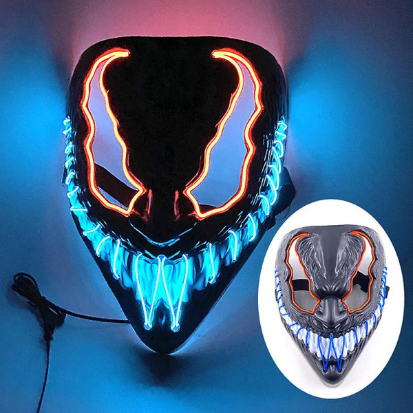 Halloween Mask Led Purge Light Up With Lighting Deadpool Mask Läskig kostym kompatibel Carnival Cosplay Party Lätt Halloween kostym