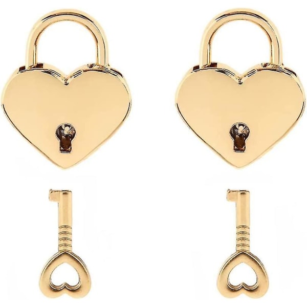 Liten metall hjerteformet hengelås minilås med nøkkel til smykkeskrin