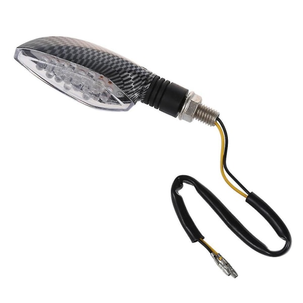 2 stk. 12v Carbon Motorcykel Motorcykel Led Blinklys Indikator Lys Gul Pære