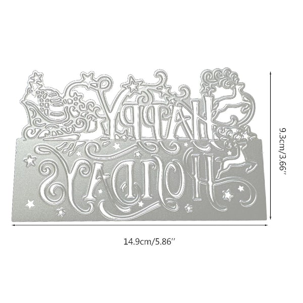 Glad Jul Metallskärning Stämplar Stencil Diy Scrapbooking Album Papperskort Mall Gjutform Prägling Hantverksdekoration