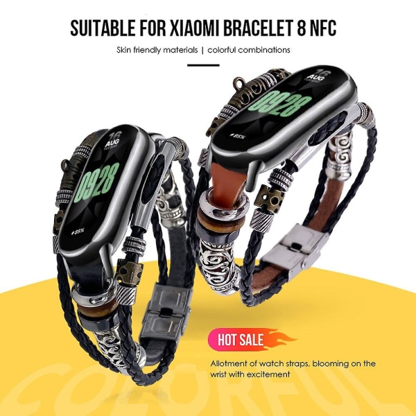 Klockarmband Arbeta Resa 100% Helt Ny Och Hög Kvalitet Retro Stil På Miband 8nfc Etnisk Stil Mode