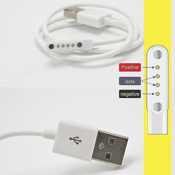 Smart Watch Opladerkabel 4 Pin Magnetisk Oplader Universal Til Smart Armbånd