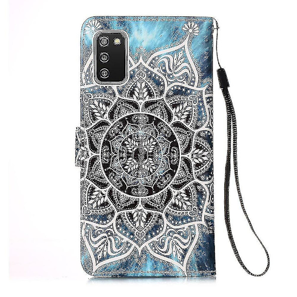 Kompatibel med Samsung Galaxy A02s Fodral Läder Flip Plånboksfodral med Kortfack Hållare Stativ Mönster - Datura