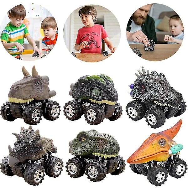 Dinosaurus Vetoautot Nopeasti Kiihtyvät, Iskun Kestävät, 6 Kpl Autoleluja Lahjaksi Lapsille