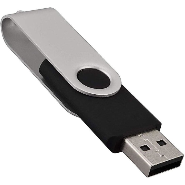 10 Pack Usb Flash Drive, 8 GB Flash Drive, Usb2.0 Flash Drive, Drejeligt Flash Drive, Thumb Drives, Memory Stick, Sort