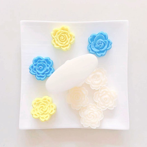 Plastform för månkaka 50g 3d rosflorstämplar kexkakform form DIY fondant bakverktyg för mitten av hösten