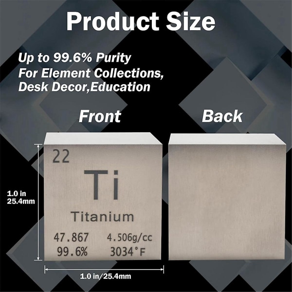 Titanium Square Density Squares Rent Metal For Elements Collections Laboratorieeksperiment Periodisk tabel C