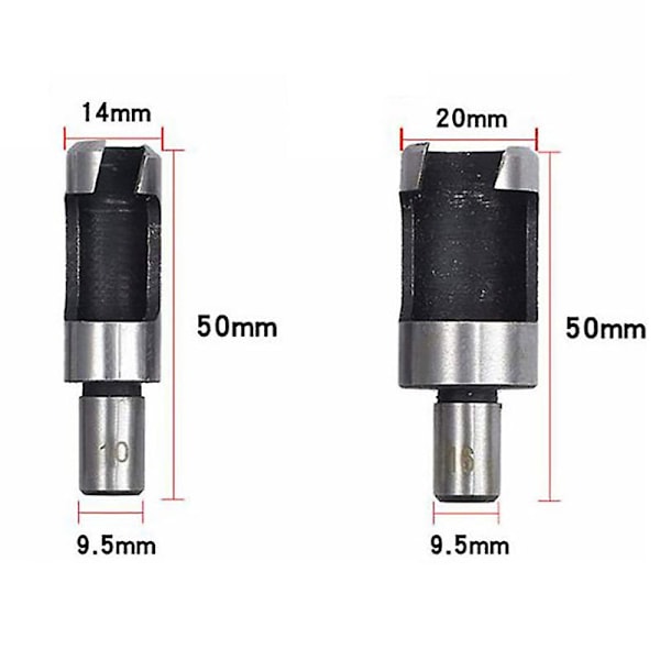 10 st Fassformade Korkstansar Chamfer Cutter Borrbitar Countersunk Bit Borr 1/4 tum Hexagonnyckel