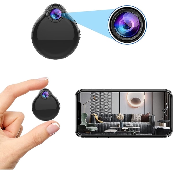 Spionkamera Mini dold wifi-kamera HD 1080p med mörkerseende och rörelsedetektion