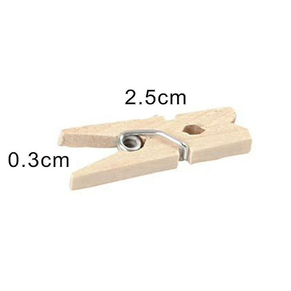 50 stk. Mini klesklyper i tre, umalt, til notater, bilder, festartikler_f
