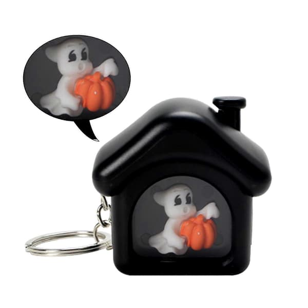 Græskar/spøgelse vedhæng LED nøglering Halloween hængende ornament taske dekoration (2 stk-sort)