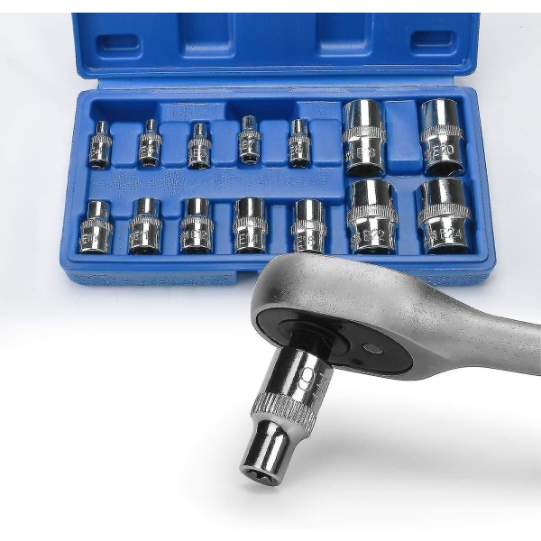E4-e24female Socket,1/4\",1/2\", 3/8\"guide 14set E4-e24female Socket,1/4\",1/2\", 3/8\"guide --14set