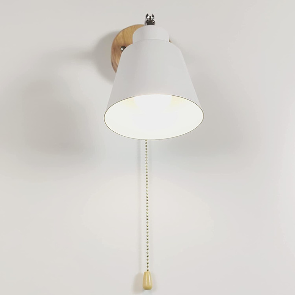 Moderne indendørs væglampe E27 industriel minimalistisk kreativ nordisk lampe med træstativ med afbryder