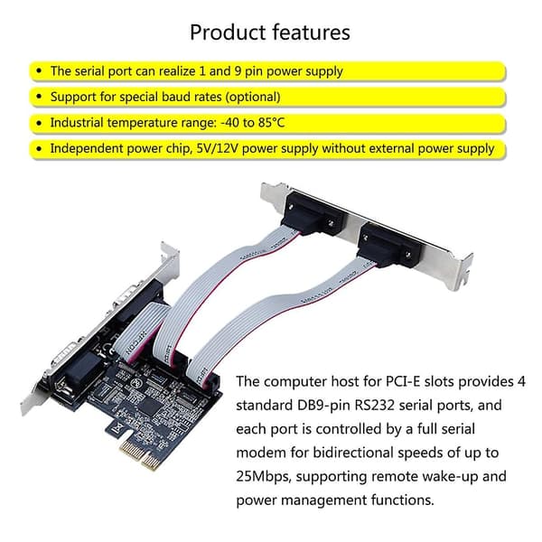 Dobbelt Rs232 Seriel Port Db25 Printer Parallel Port Lpt Til Pcie Kort Adapter