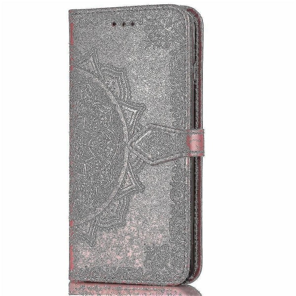 Samsung Galaxy S10 Plus etui Læder tegnebogscover Emboss Mandala Magnetic Flip Protection Stødsikker - Rose Gold