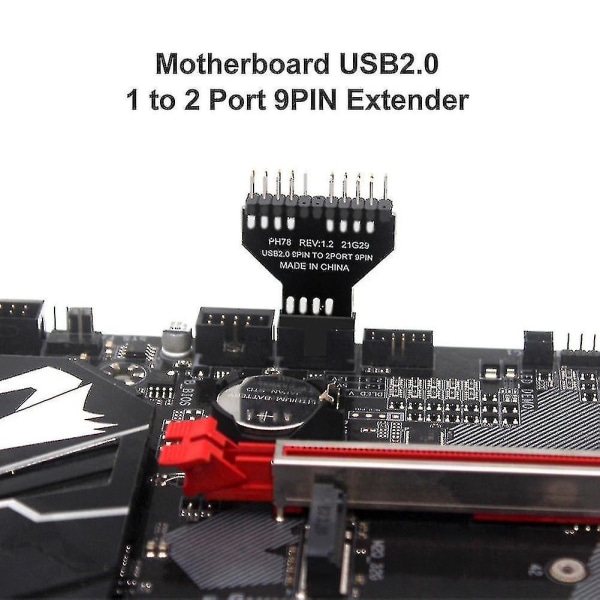 1 til 2 bundkort Usb2.0 9pin til Usb3.0 19p frontpanel stikadapter