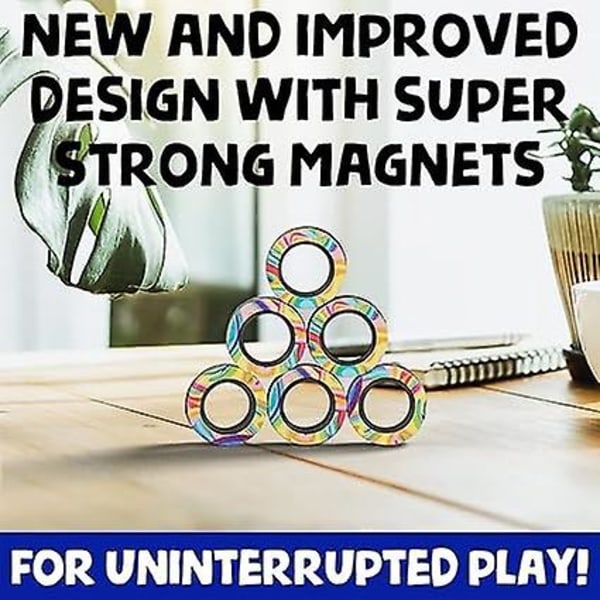 Magnetiske ringer leketøy, voksen magneter ring leker for angstbehandling, flott gavepakke for voksne T