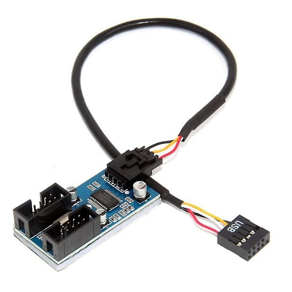 Ny 9-polet USB-header han 1 til 2 hun forlænger splitter kabel 9p konnektor adapter,