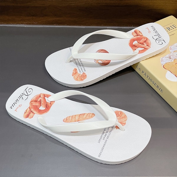 Tøfler mønster sommer kule tøfler dame tøfler PVC hjemmesko herre produsent white - pink butterfly 42-43