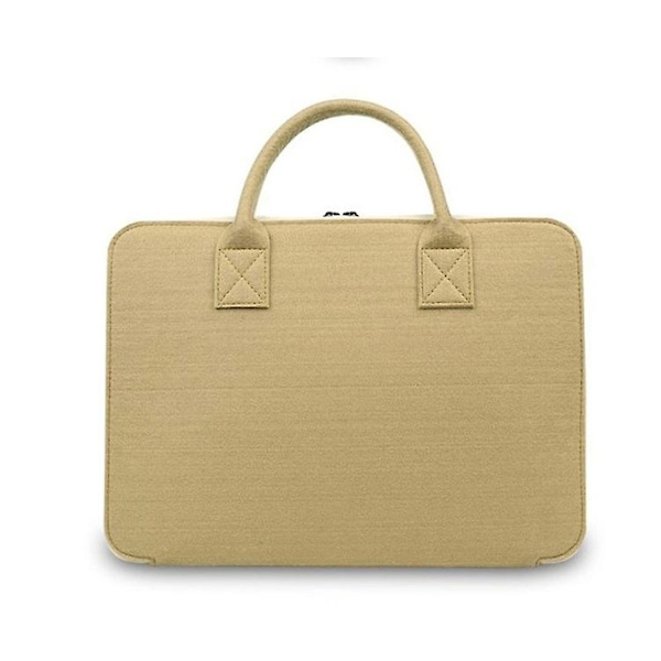 Khaki farge Laptop-etui for 17-tommers laptop, Filt-datamaskin-etui med håndtak for