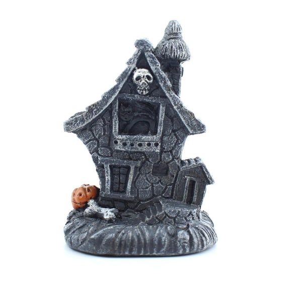 Konstgjord Halloween-skalle Spökhus Resin Pumpa Skelett Spooky Prop Castle