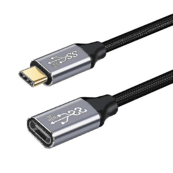 USB C-förlängningskabel Pd100w Gen2 Typ C 3.1 hane till hona förlängare Datasladd-storlek 3m