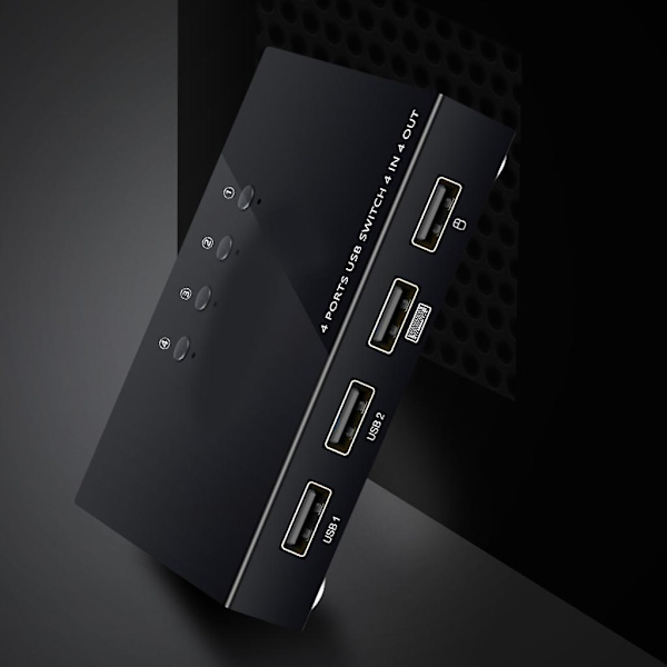 4 porte KVM VGA switch hub USB2.0 pc deling computer switcher til printer pc
