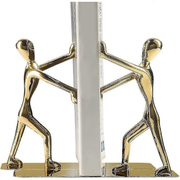 Heavy Duty Stainless Steel Man bookends Nonskid Bookends Art Bookend,1 Pair(Glod)