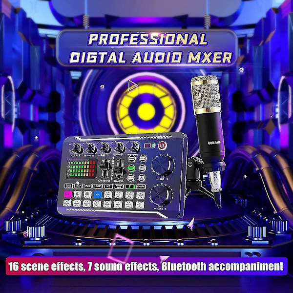 F998 Lydkort Kit, bm-800 Mikrofon Kit, med Lydkort, lydmixer Kondensator PC Gaming Mic, til S