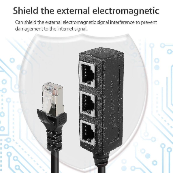1 til 3 sokkel Lan Ethernet Network Rj45 Plug Splitter Extender