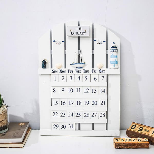 Träevighetskalender Diy för kreativ handgjord hängande väggkalender Hem D