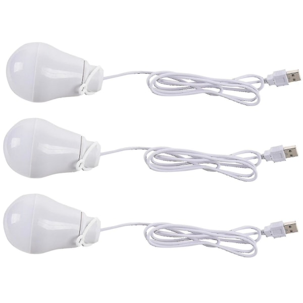 3xdc5v5wled lampa USB -lampa bärbar vitt ljus utomhus bärbar dator (vit)