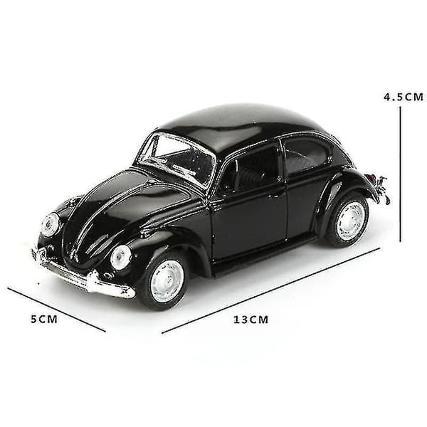 Vintage Beetle Diecast Pull Back Car Model Toy White