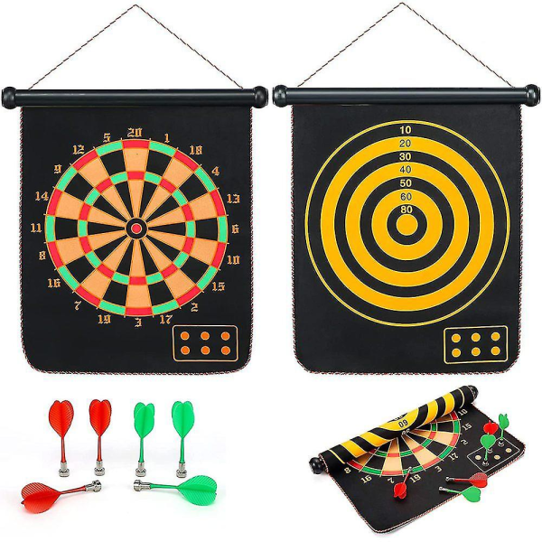 Aiface Magnetisk Dartboard 43*36,5cm, Magnetisches Dartscheibe Sæt med 6 Magnet Dartspil, Sicheres Dartspiel Fr Kinder Und Erwachsene Doppelseitige Dar