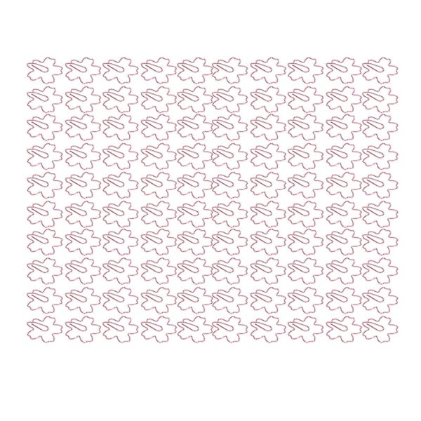 100 stk. Sakura-formede metalliske papirclips - skridsikre, rustfri - kontorartikler