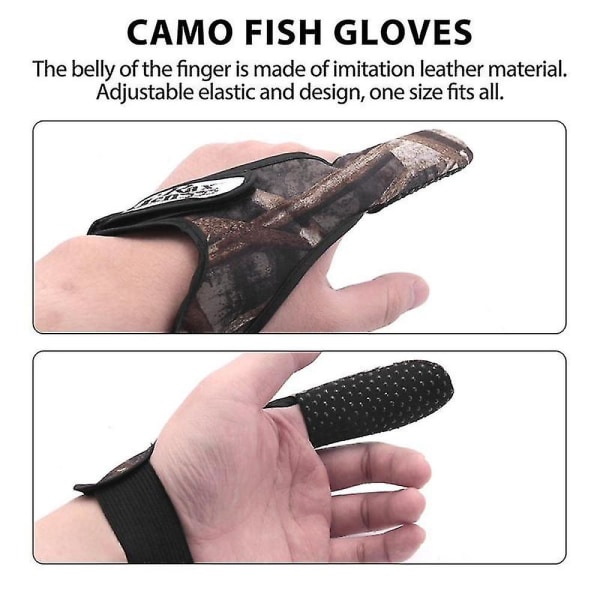 Casting Glove Finger Stall Protector Havfluefiske Kamuflasje