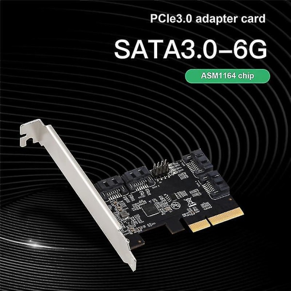 Pcie X4 til 4-porters Sata3.0-utvidelseskort Pcie3.0-adapterkort Asm1164-brikkeutvidelseskort Pcie To S