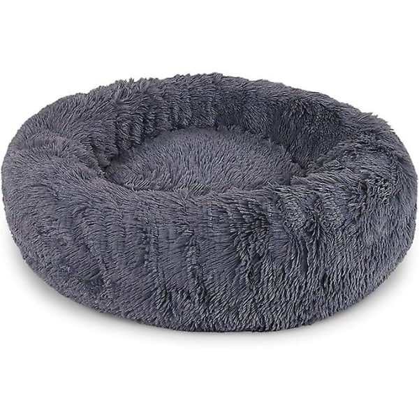 (S) 40 cm ? Dark GrayRound Basket Dog Cushion Cat Basket Donut