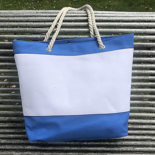 Strandtaske i lærred