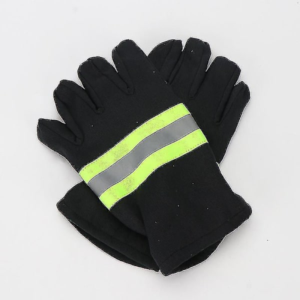 Brandsäkra Handskar med Reflekterande Rem - Flamsäkerhetsutrustning (1 st, Svart)