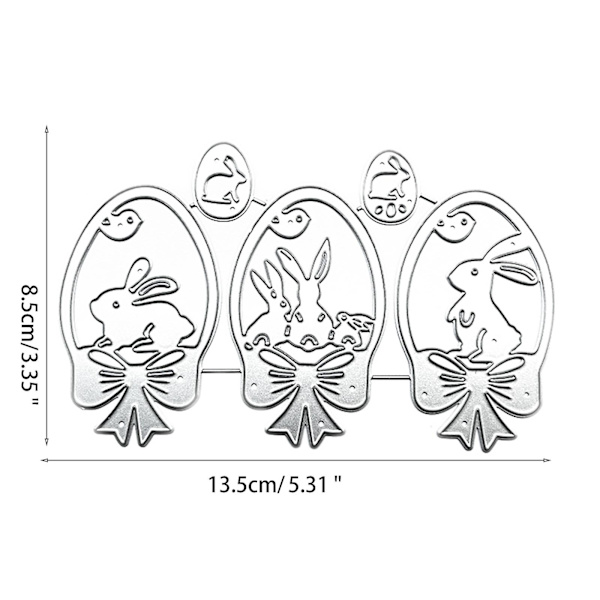 Kanin Ägg Metall Skärmaskin Stencil Diy Scrapbooking Album Papper Kort Mall Form Prägling Hantverk Dekoration