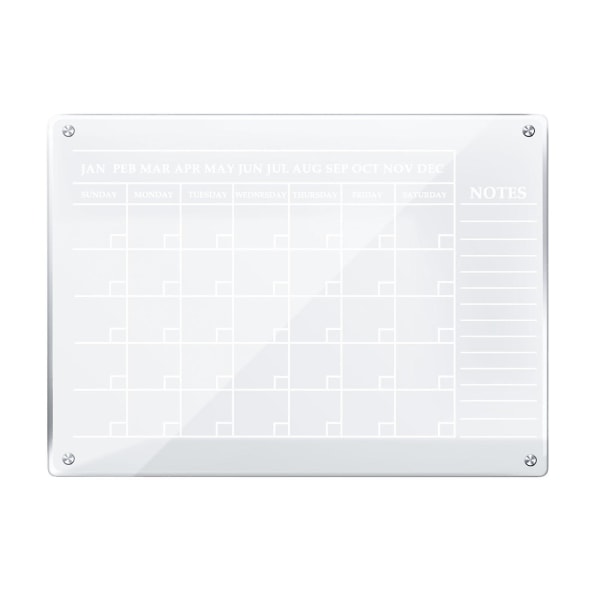 Home Tool Kit Torrtorkskalenderplan Whiteboard Transparent akryl Magnetisk kalender Torrtorkbräda Magnetisk kylskåpsdekal