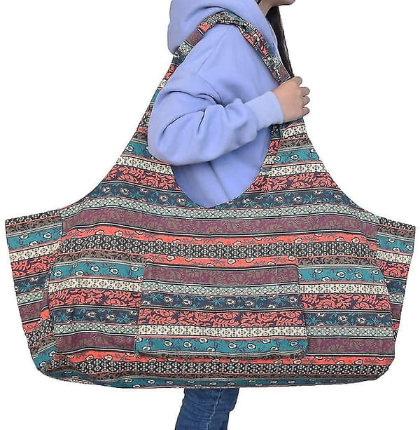 Suuri Bohemian-tyylinen joogakassi taskuilla