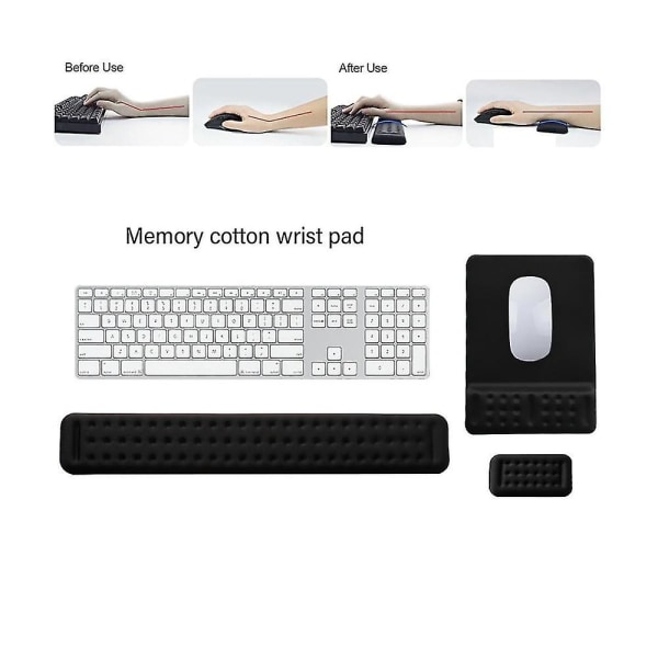 Håndleddsstøtte for tastatur, håndleddsstøtte for datamaskintastatur, ergonomisk håndleddsstøtte i minneskum, anti-