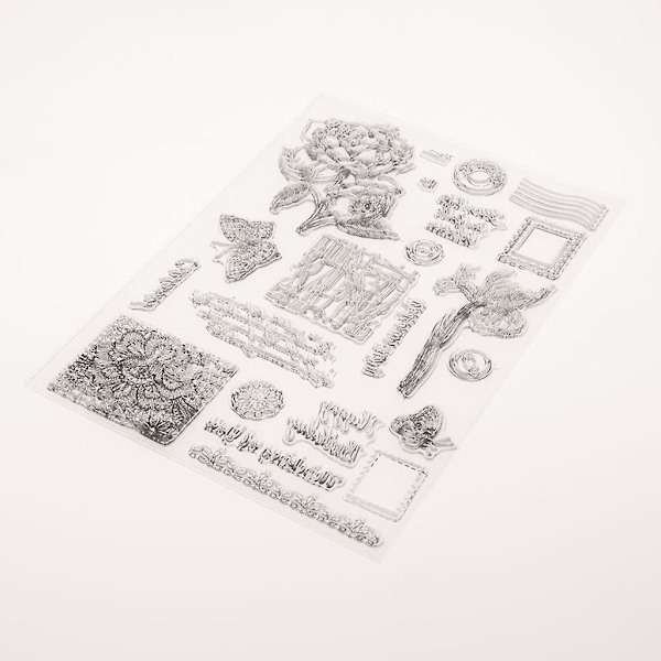 Blomfjäril-silikonstämplar, transparenta, för scrapbooking, gör-det-själv-kort