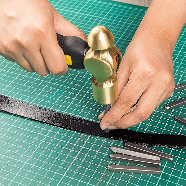 1lb Messing Metal Stempling Hammer Dobbeltsidet Mallethovede Messing Hammer Med Jern Til Kunst Smykker Ma