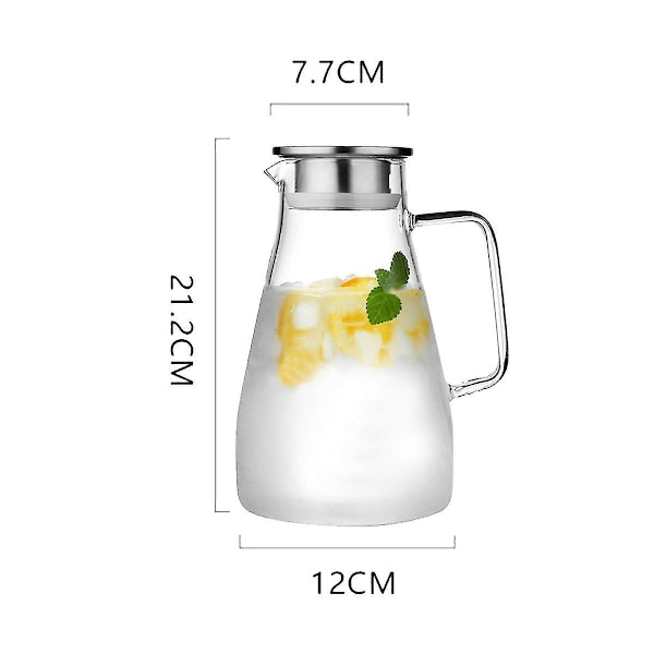 Glass Karaffel, Vannkaraffel Med Lokk, Varmebestandig Borosilikat Karaffel, Delt Varm Og Kald Kanne