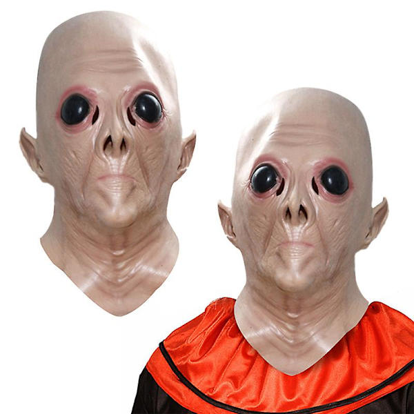 Halloween Krybende Vinyl UFO Alien Hovedmaske Cosplay Party Tilbehør