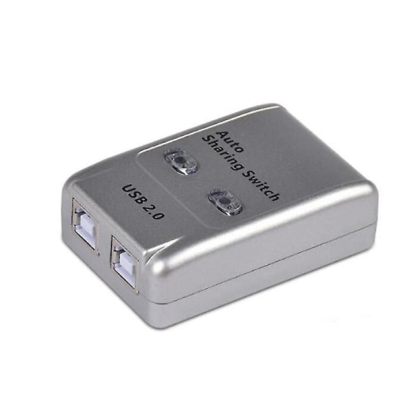 Usb 2.0 Automatisk delningsomkopplare 2-portars hubadapteromkopplare för 2 PC-skrivare USB-omkopplingsenheter stöder